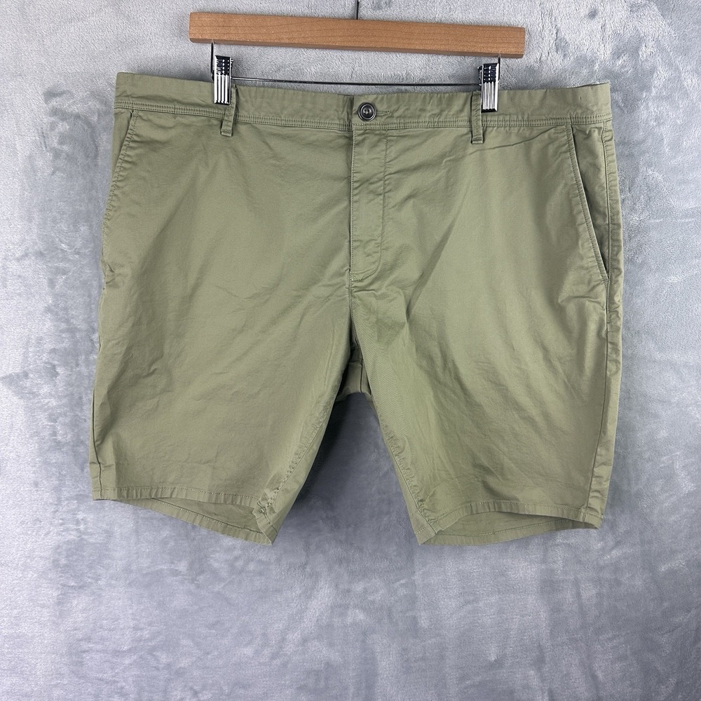 Rodd & Gunn Men's Chino Shorts Olive Green Size 40 Stretch Flat Front Casual
